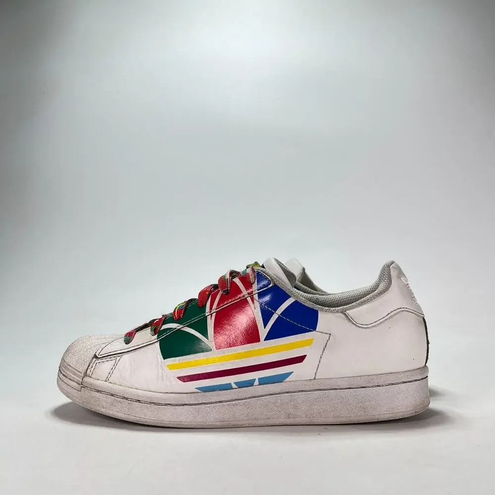 adidas Superstar Pure Colorful Trefoil Cloud White Sneakers FW4005 Youth Size 5